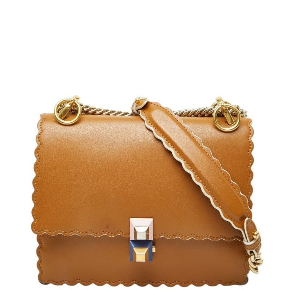 Fendi Kan I Mini Chain Shoulder Bag Brown